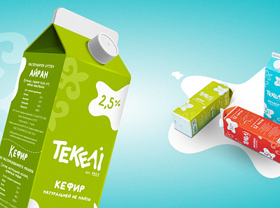 Branding, packaging design, web design, SMM for Tekeli branding flat food logo milk milk products