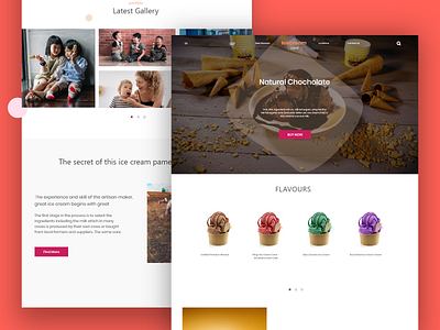 Ice Cream Landing Page branding minimal typography ui uidesign uidesigner uiux vector webdesign