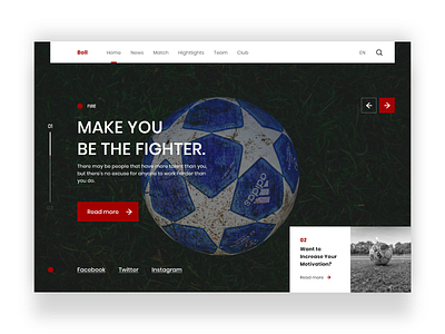 Football. dark ui football minimal minimalist typography ui ui design uiux web design website