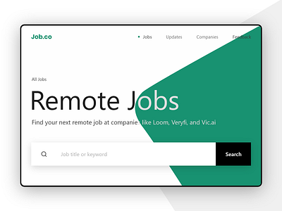 Job Search. job landingpage minimal ui uidesign uidesigner uidesignpatterns uiux web webdesign