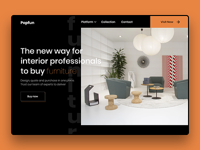 Furniture Web Design darkui design furniture illustraion minimal typography ui ui design ui designer ui ux uiux vector web design website