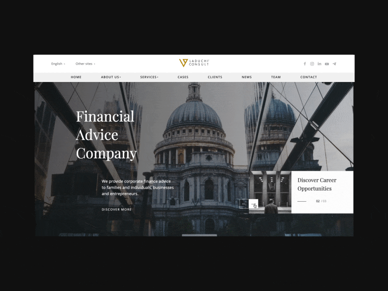 Laduchi Consult Main Page animation flat minimal ui ux web webdesign website website builder