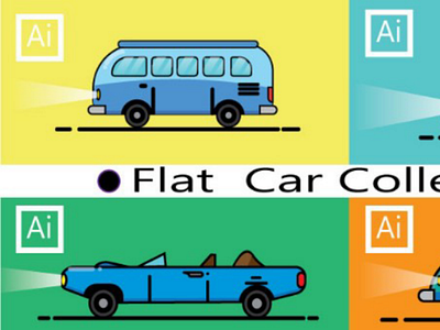 flat car collection design adobe illustrator artwork car illustration flat car design flat design illustration illustrator