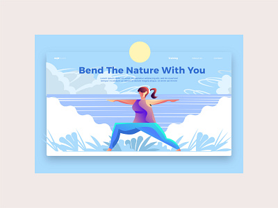 People Yoga Web Illustration design flat graphic design illustration illustrator minimal vector web website