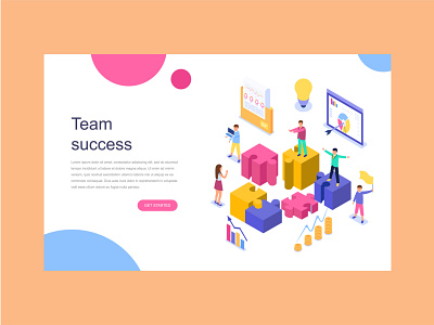 Isometric Team Success design flat graphic design illustration illustrator isometric minimal vector web website