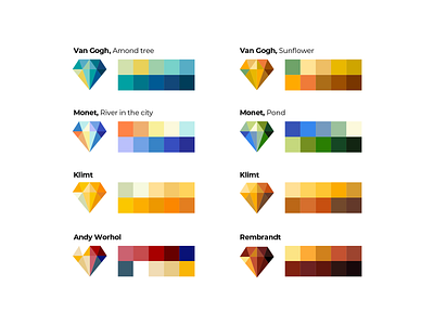 Color with Famous paintings color color guide color palette color system colorchip colorful design oil painting oil painting color palette style guide ui ux