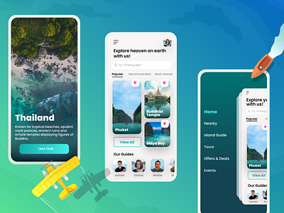 Guided Island Tour App app design mobile app ui ui