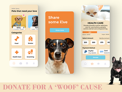 Pet Charity App app design mobile app ui ui