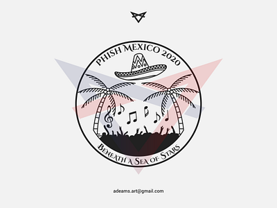 Phish Mexico 2020 badge design badgedesign beach blackandwhite concert illustration line art lineart merch merch design merchandise minimalist monoline music outdoor sticker sticker design tshirt design tshirtdesign vector