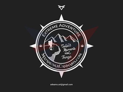 Extreme Adventure adventure badge design blackandwhite camping compass hiking illustration line art logo minimalist monoline mountain outdoor outdoor badge retro design sticker design summit tee design tshirt design vector