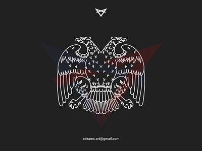 Double Head Eagle badge design blackandwhite branding eagle illustration line art lineart logo monoline symbol tshirt design vector