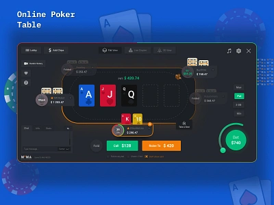 Online Poker - Table branding casino casino design gambling game design play poker poker game poker game company poker online poker table pokerplayer sharia.design ui ux