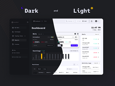 CryptoBot Dashboard Full Case admin admin panel clean design crypto dashboard cryptobot darkmode dashboard hack hacker ui web design