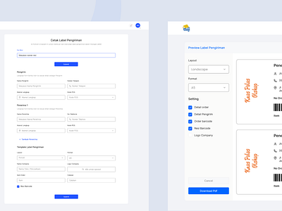 Shipping Label - Tools form modal product design shop tools ui user experience user interface web design