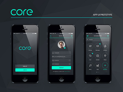 Core App UI Prototype app ios mobile ui