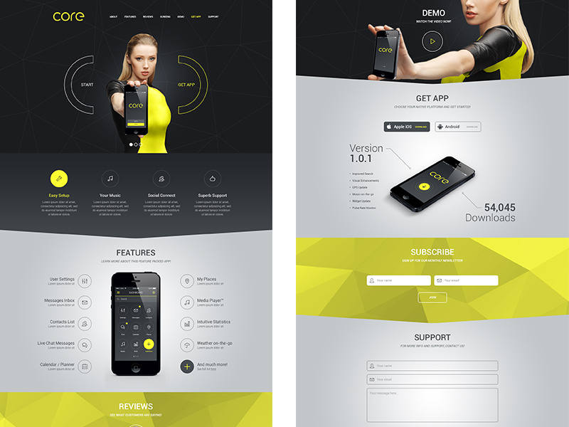 Core - One page layout by Digital Science on Dribbble