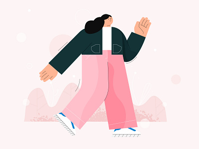 Spring Walk adobe illustrator flat design flat illustration illustration natalieadkins texture ui vector