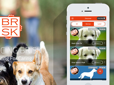 Brisk Mobile App Beta brisk interface iphone6 mobile pets startup ui