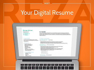Reza – Responsive Digital Resume code css3 mobile product responsive resume sass template ui user interface