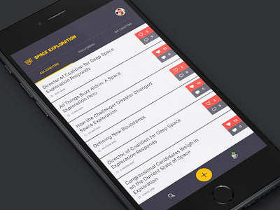 Chattr – Discussions List chat discussions homescreen interface design ui