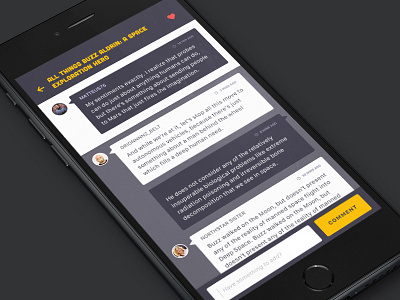 Chattr – Ongoing Discussion Screen chat discussions homescreen interface design ui