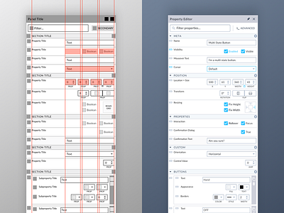 Property Editor + Process complex designer form input process product design properties sidebar ui user interface wireframe