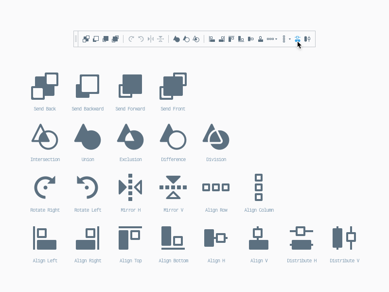 Shape manipulation toolbar