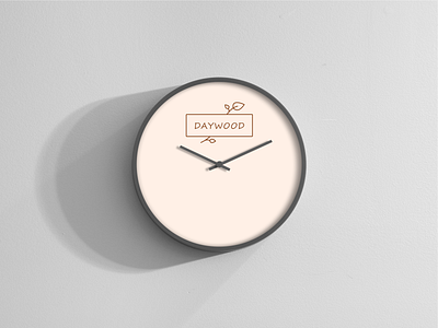 DayWood Clock branding clock design eco logo minimal mockup