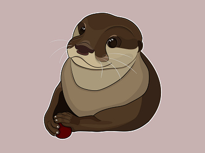 Let`s play cartoon design illustration otters stickers vector