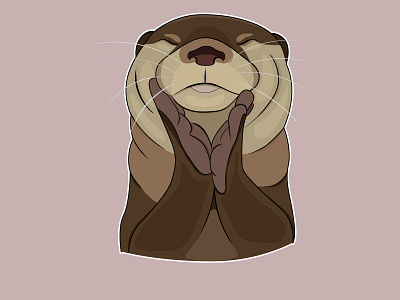 The pretty one cartoon design illustration otters stickers vector