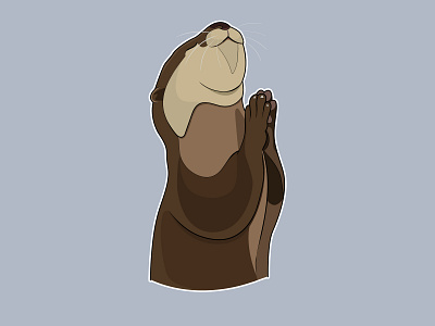 Pliz cartoon design illustration otters stickers vector