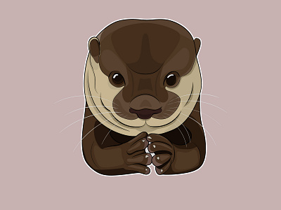 Smirk cartoon design illustration otters stickers vector