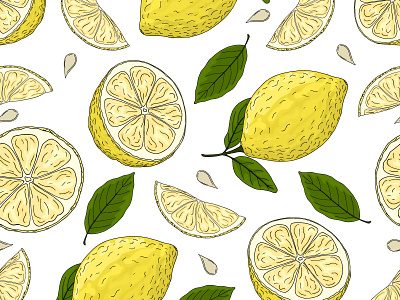 Colorful lemon pattern