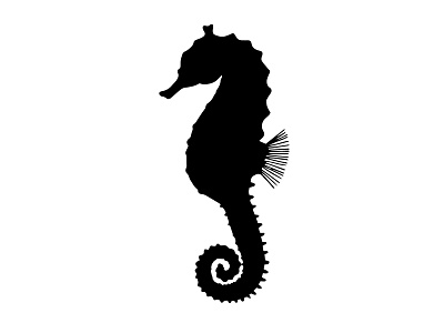 Seahorse black design illustration marine ocean sea seahorse silhouette vector