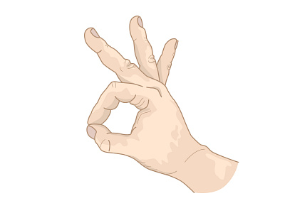 OK hand health illustration ok sign vector vitiligo