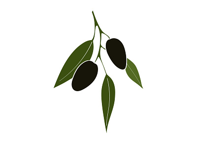 Black olives design flat illustration logo natural olive oil olives organic vector