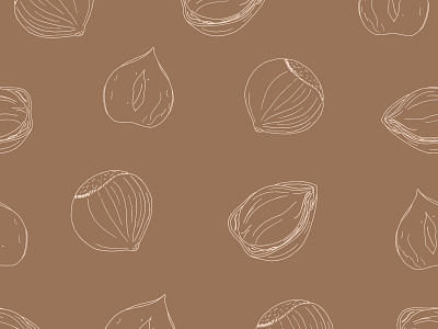 Hazelnut pattern design hazelnut nuts organic pattern seamlesspattern vector