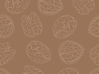 Walnut pattern design hand drawn natural organic outline pattern seamlesspattern vector walnut