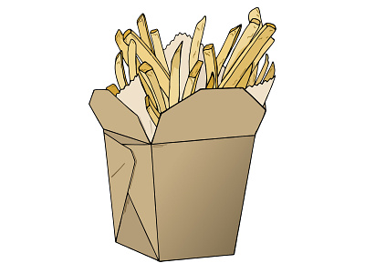 French fries cartoon design fast food food french fries illustration junk vector