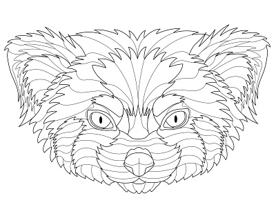 Sketch design illustration red panda vector