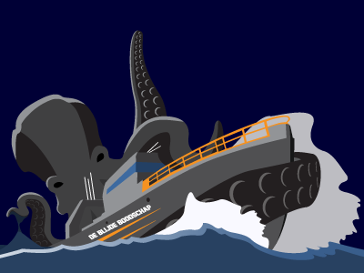 De Blijde Boodschap (The Good News) illustrator shipwreck vector