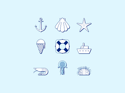 Sea themed icons