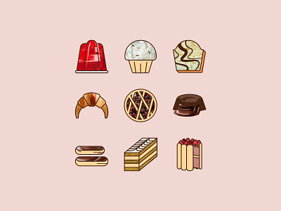 Bakery theme icons bakery bitmap icon vector