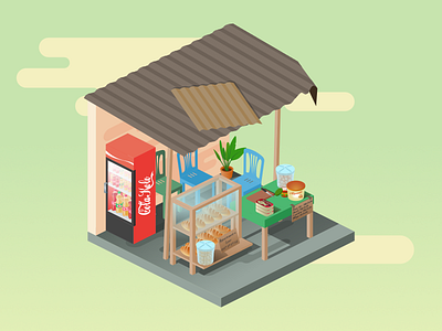 Street food in Africa 2d art affinity designer illustration isometric streetfood vector