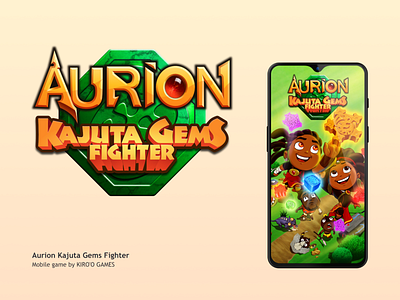Logo Aurion Kajuta Gems Fighter africa app branding cameroon cameroun fun game graphic design logo mobile typo typography