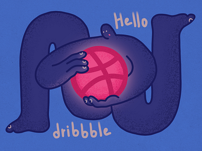 Hello Dribbble! flat flat illustration hello dribbble icon ill illustration logo