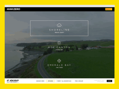 Pirelli Highway Zero animation clean concept design digital gif minimal navigation ui ux web website