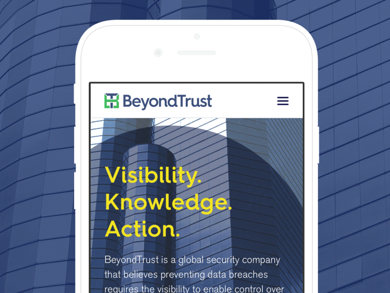 BeyondTrust - Mobile Menu animation concept design digital mobile navigation security ui ux web