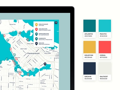 Great Canadian Shoreline Cleanup - Colour Palette branding colour design digital legend map palette scheme shoreline ui