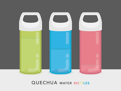 Water Bottle bottle decathlon illustration plastic quechua transparent water